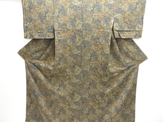JAPANESE KIMONO / KOMON / CHIRIMEN / FLOWER SARASA 